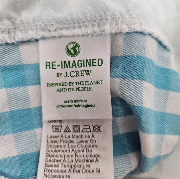 J. Crew Aqua & White Gingham‎ Chino Shorts Size 6 Women's Q35 - Picture 9 of 12